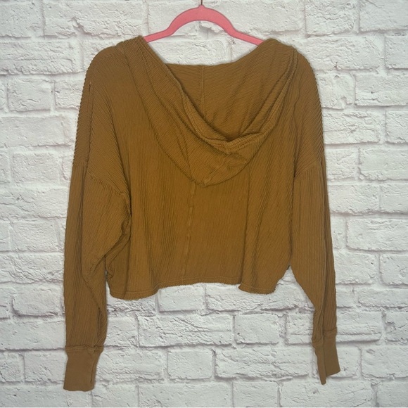 Free People Movement V-Neck Hooded Pullover Long
sleeve Sweatshirt-Ribbed - Picture 4 of 10